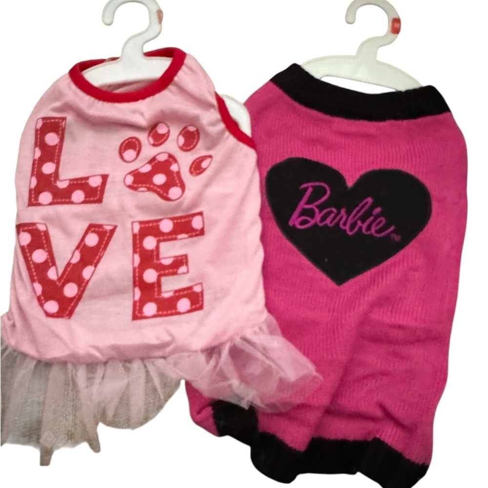 Barbie Pink Pet Sweater with Heart Design